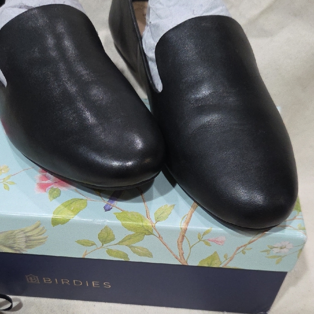 NIB BIRDIES BLACK LEATHER STARLING LOAFER 7.5 - Picture 5 of 10